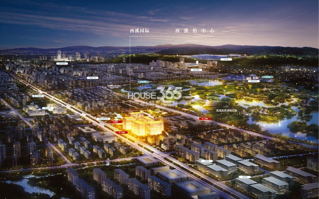 绿城西溪国际鸟瞰图