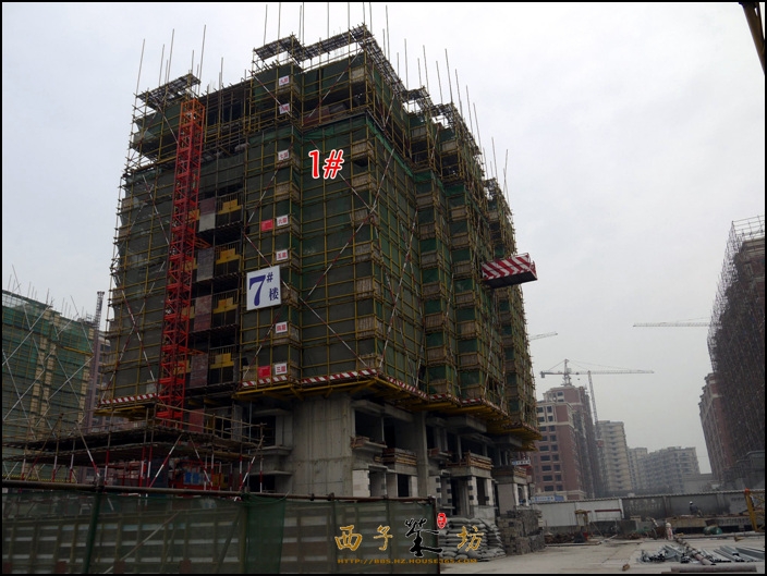 万科紫台1号楼施工实景图 2013.12摄