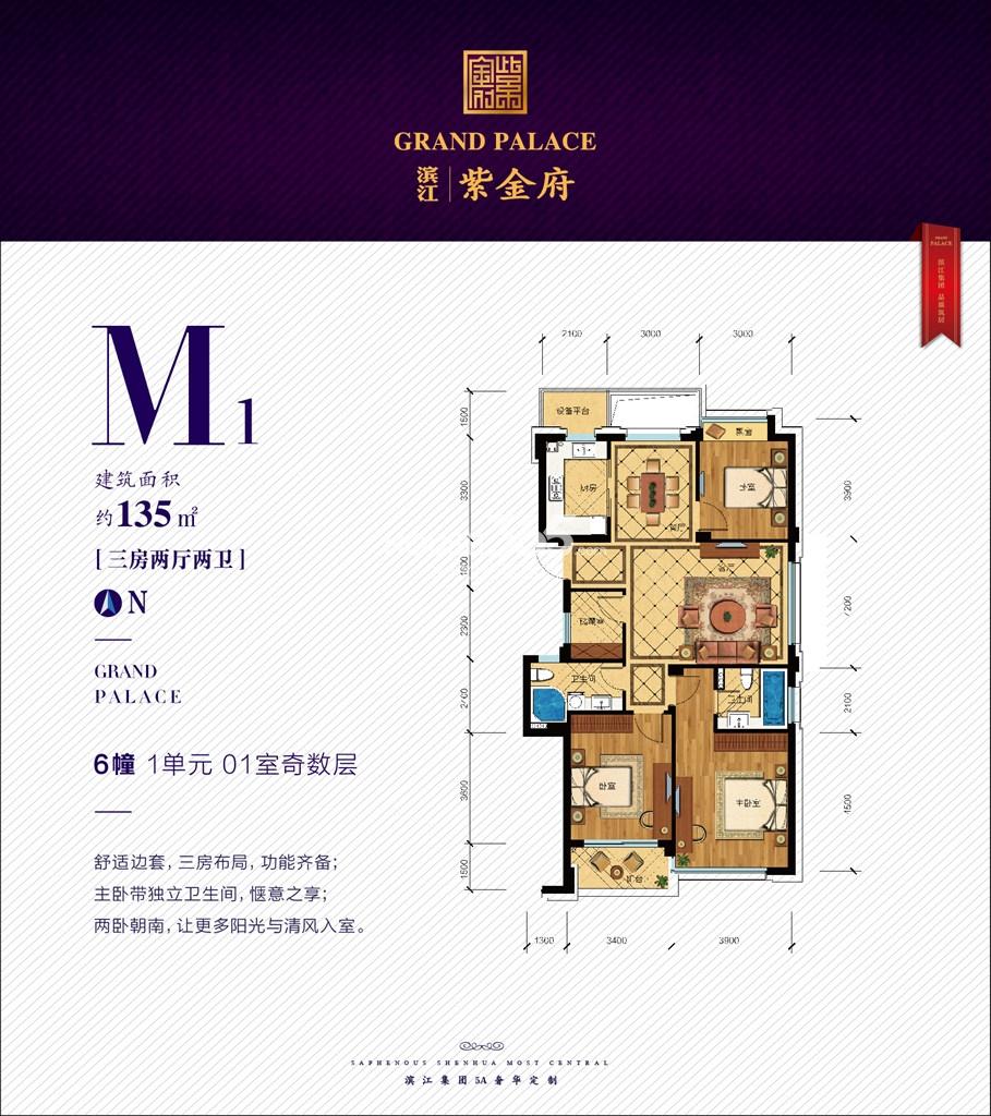 滨江紫金府M1户型