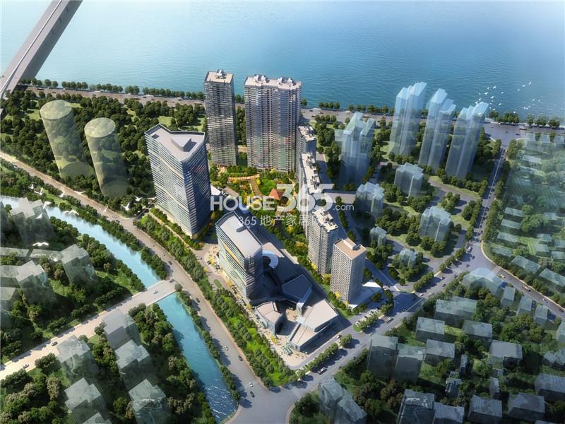 世茂之西湖项目俯瞰效果图