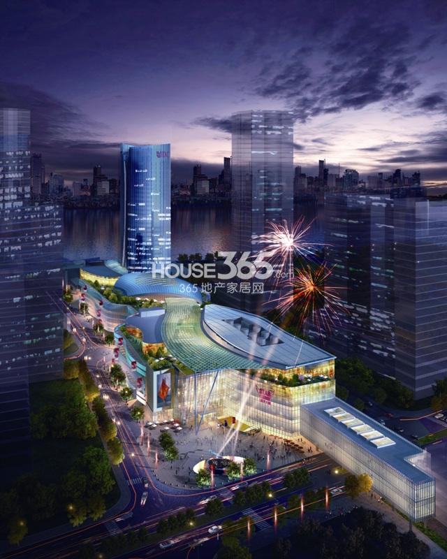 华联星光时代项目鸟瞰夜景效果图