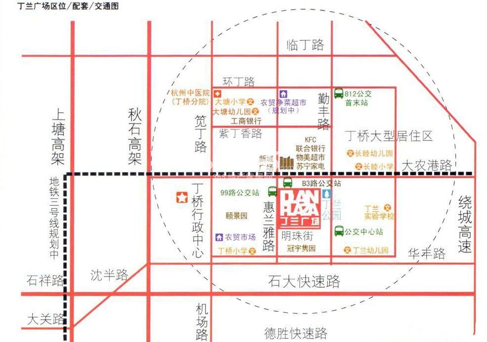 丁兰广场交通图