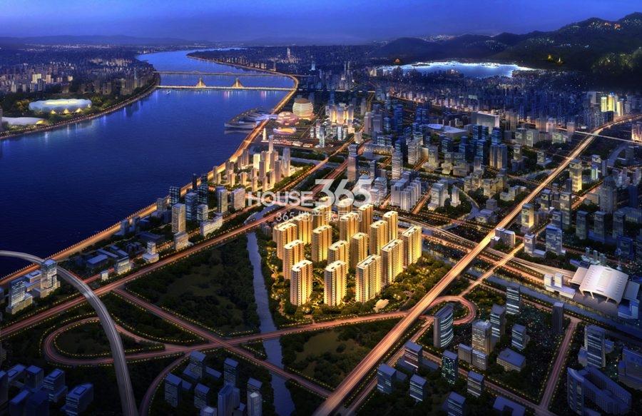 德信大家钱江府区域大鸟瞰图