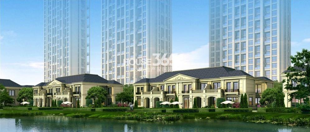 众安朝阳8号排屋沿河效果图