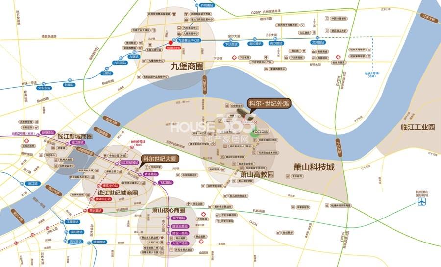 科尔世纪外滩交通图