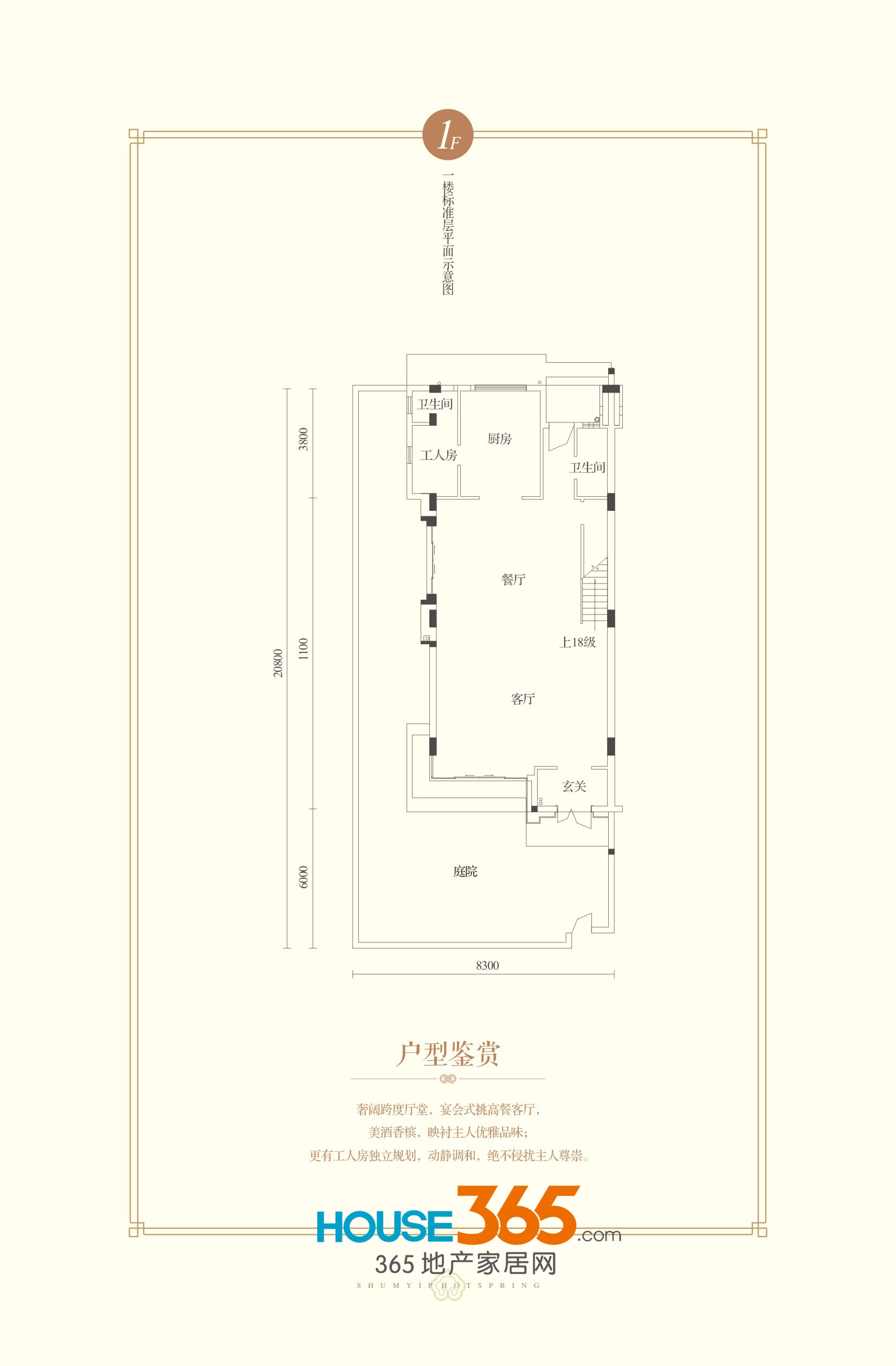深业御泉庄A1一层标准层平面示意图