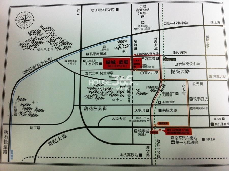 绿城蓝庭伍重院交通图