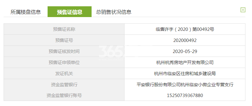 悦映城9#预售证信息