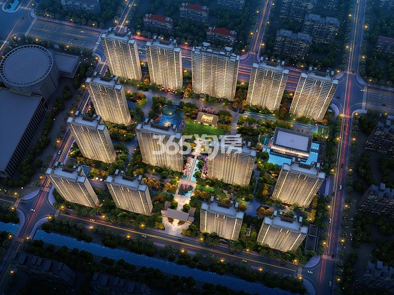 阳光城·檀苑鸟瞰夜景效果图