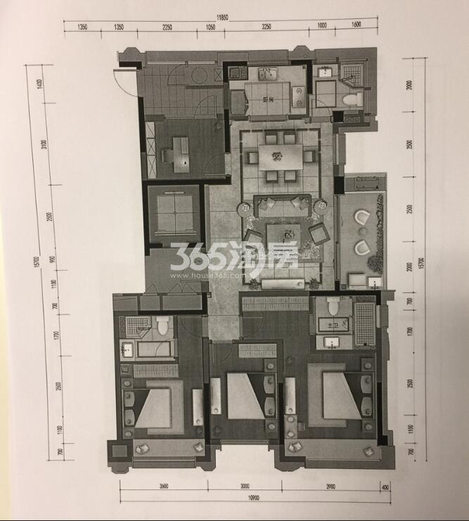 北辰国颂府B3户型137方