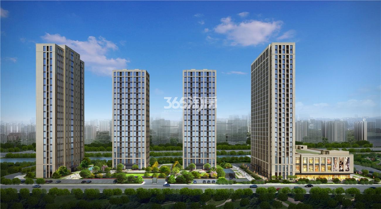 西投滨江五幸金座正面半鸟瞰效果图