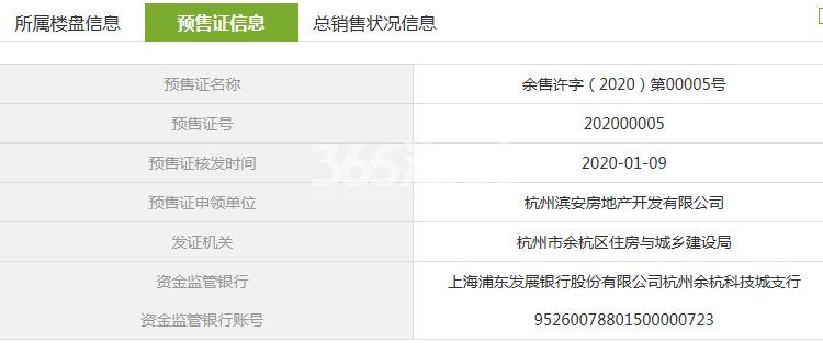 杭语蓝庭6、7、9、10号楼预售证信息