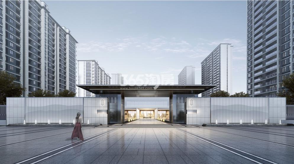 江湾澜庭项目大门鸟瞰图