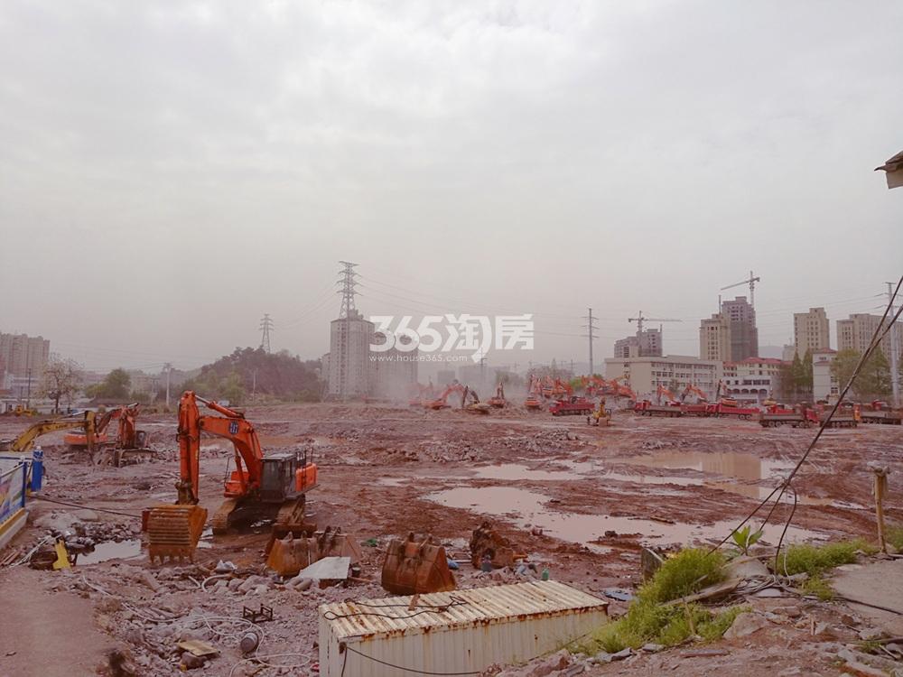 杭临轻轨农林大学站施工现场（2018.4摄）