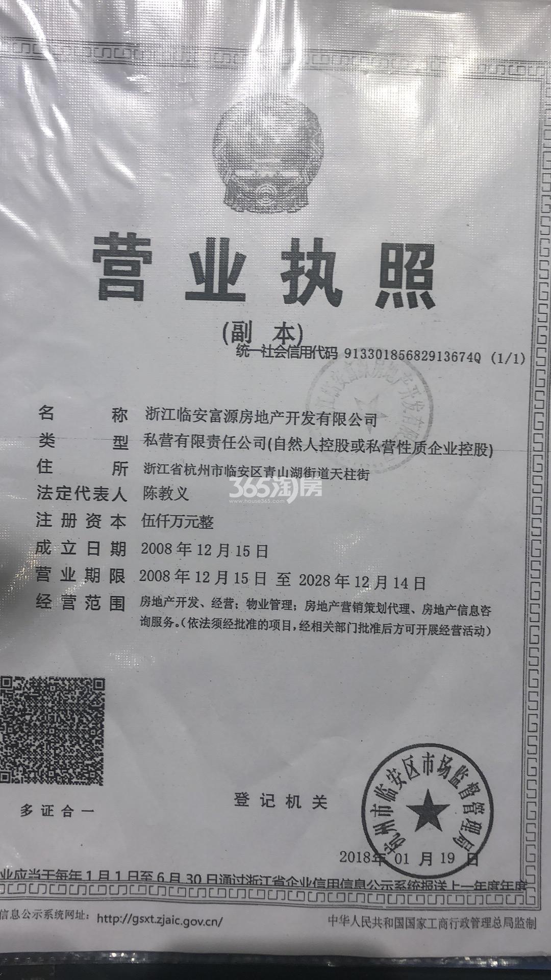 浙江临安富源房地产开发有限公司营业执照信息