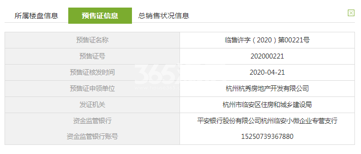 悦映城12#预售证信息