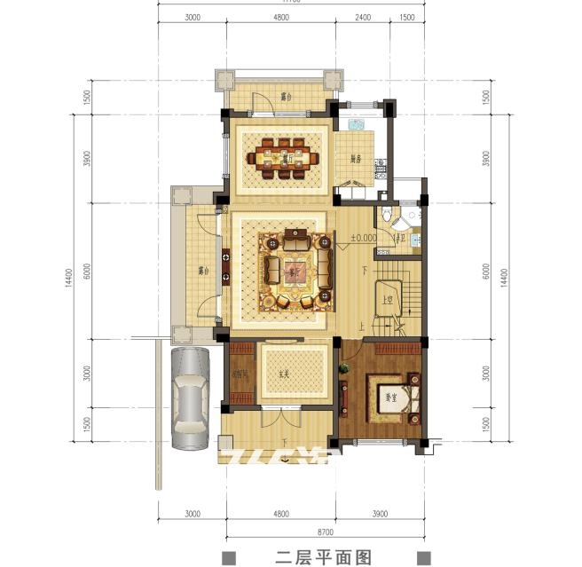 观澜天下36,37,39,40,41,42,43号楼二层户型图