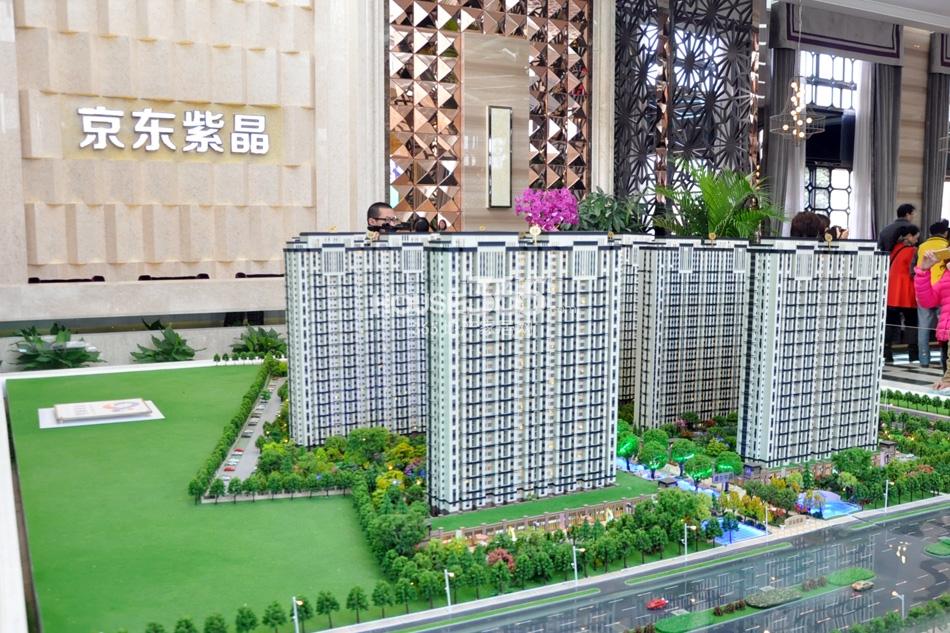 京东紫晶售楼处沙盘楼栋实景图(12.8)