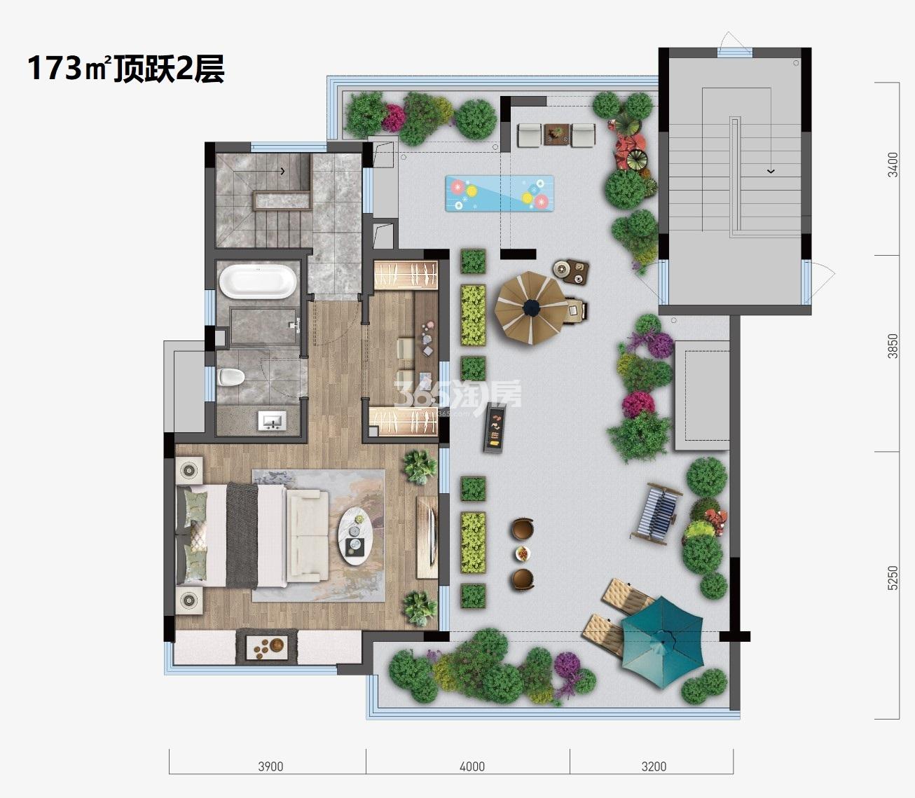龙湖融信天琅府b户型173方顶跃2层