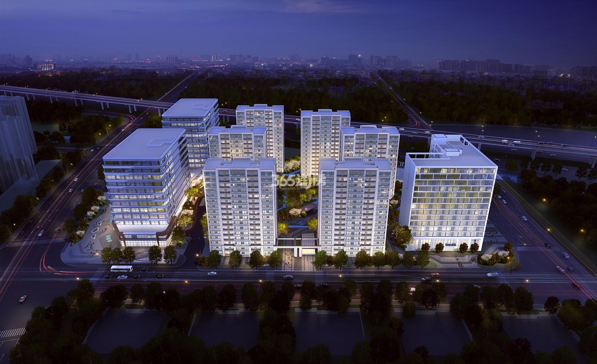 悦风华夜景鸟瞰图