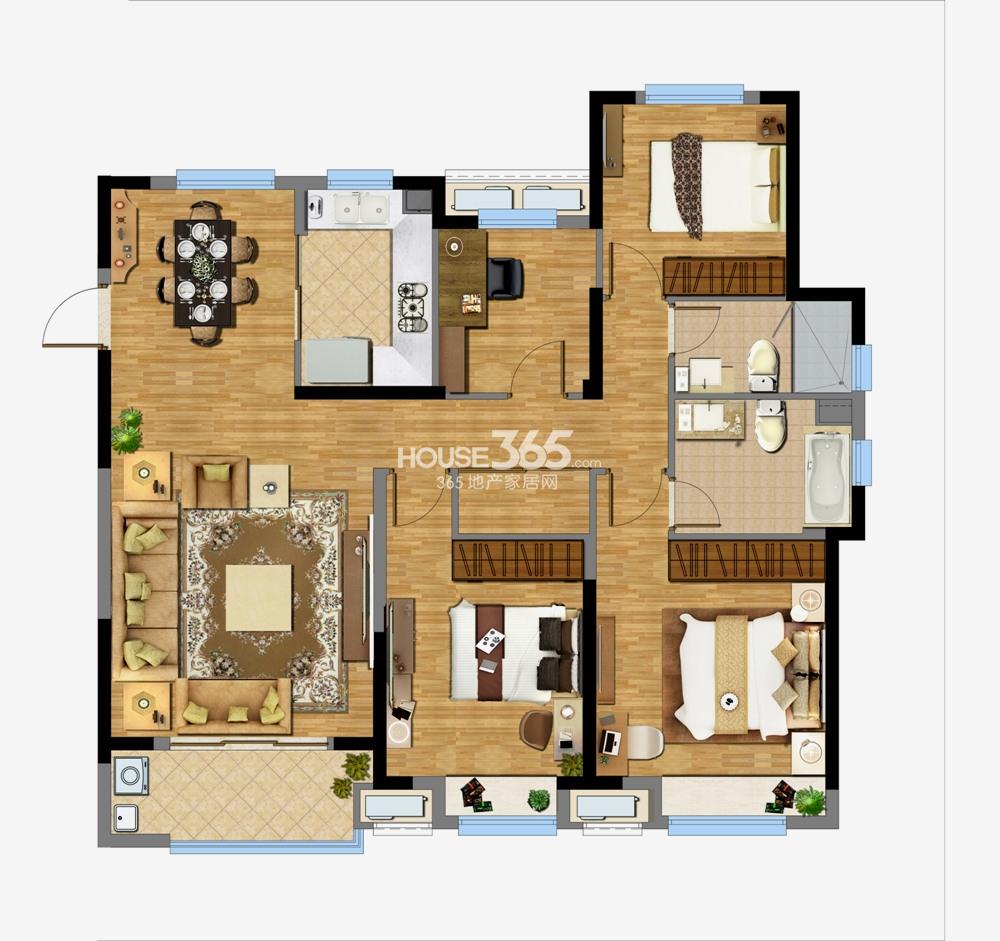 景瑞望府135㎡d1户型图