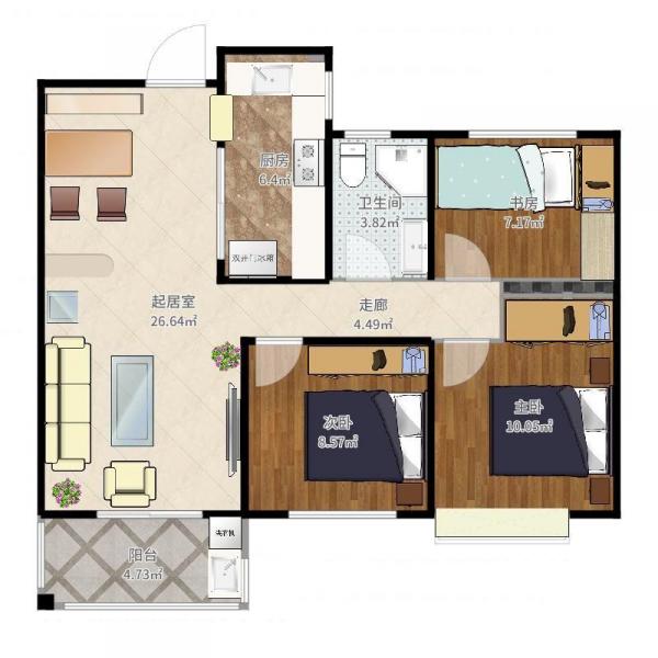 华庭北园 毛坯大三房 黄金楼层 采光充足 户型方正 房主急售